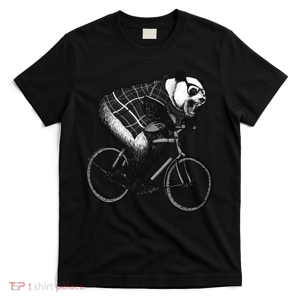 Cool Grey Style Hipster Panda T-Shirt