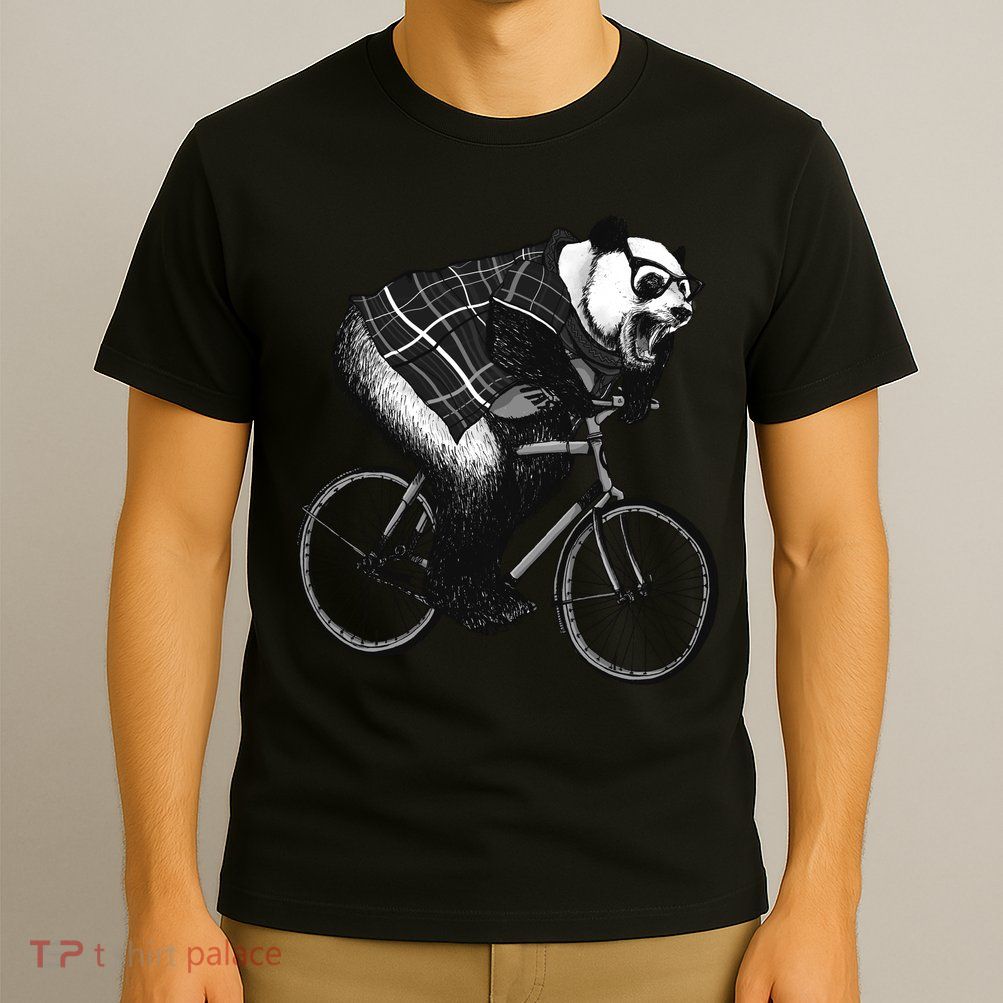 Cool Grey Style Hipster Panda T-Shirt