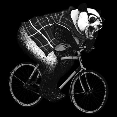 Cool Grey Style Hipster Panda T-Shirt