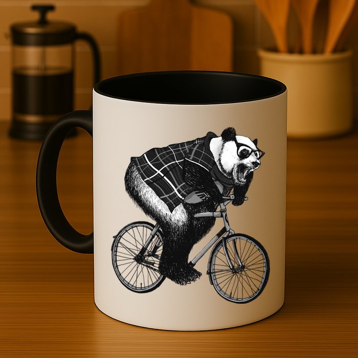 Cool Grey Style Hipster Panda Mug