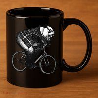 Cool Grey Style Hipster Panda 11oz C Handle Ceramic Mug