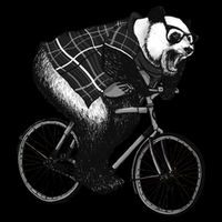 Cool Grey Style Hipster Panda Drawstring Bag