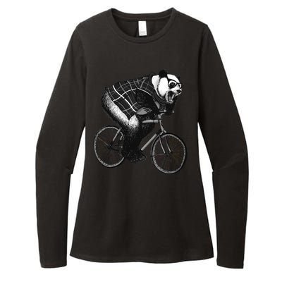 Cool Grey Style Hipster Panda Womens CVC Long Sleeve Shirt