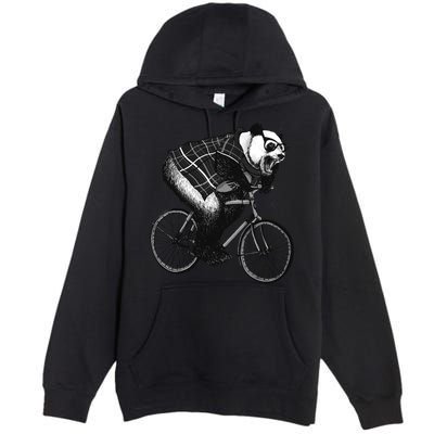 Cool Grey Style Hipster Panda Premium Pullover Hoodie