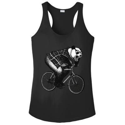 Cool Grey Style Hipster Panda Ladies PosiCharge Competitor Racerback Tank