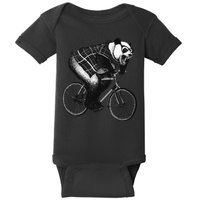 Cool Grey Style Hipster Panda Baby Bodysuit