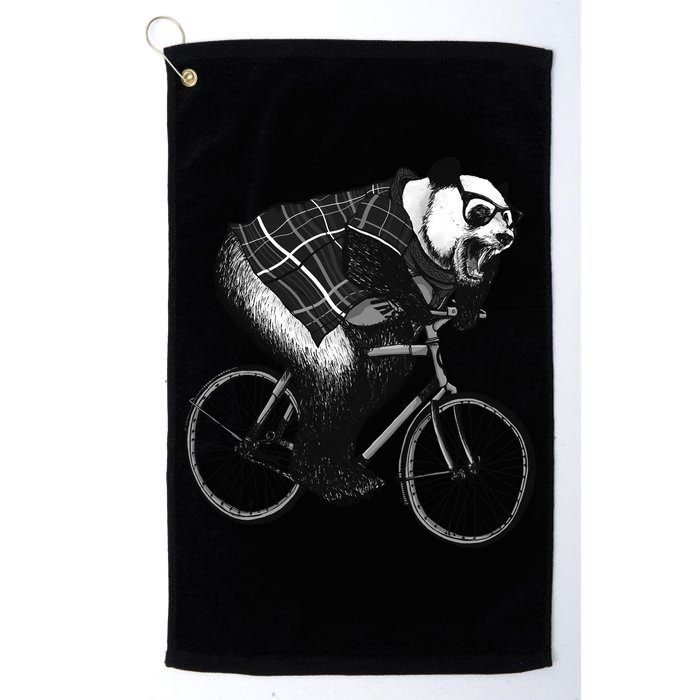 Cool Grey Style Hipster Panda Golf Towel