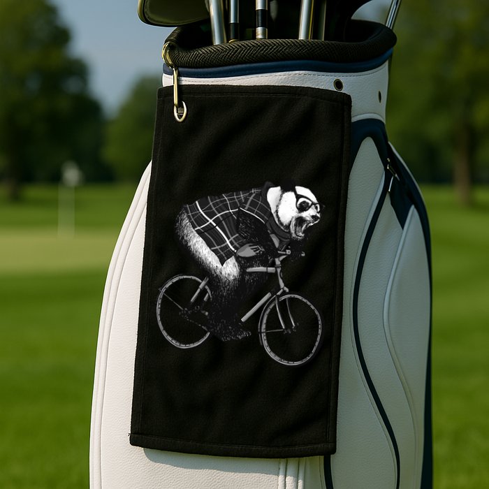 Cool Grey Style Hipster Panda Golf Towel