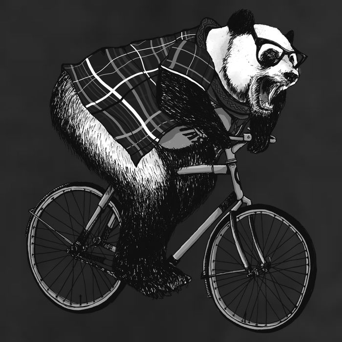 Cool Grey Style Hipster Panda Golf Towel