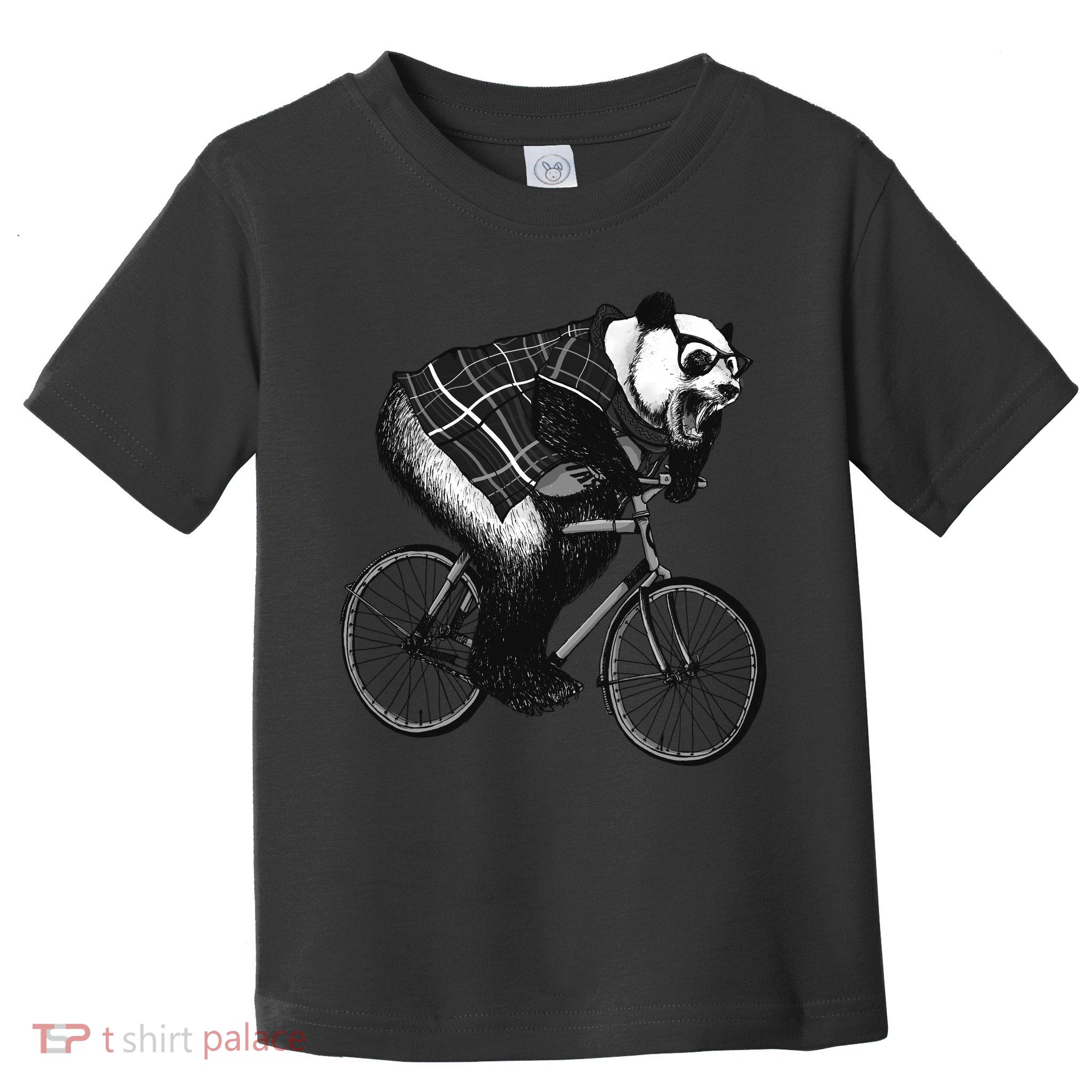 Cool Grey Style Hipster Panda Toddler T-Shirt