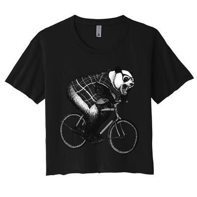 Cool Grey Style Hipster Panda Crop Top
