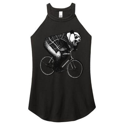 Cool Grey Style Hipster Panda Women's Perfect Tri Rocker Tank