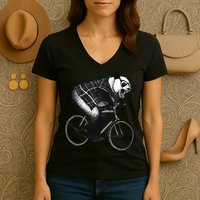 Cool Grey Style Hipster Panda Women's V-Neck T-Shirt