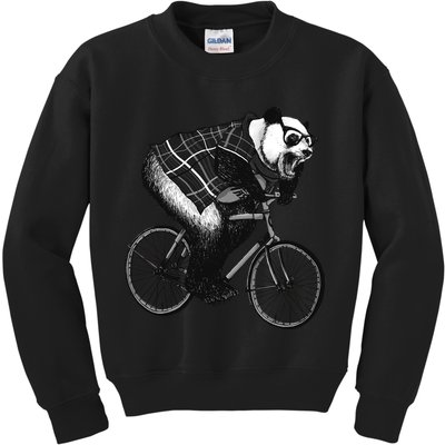 Cool Grey Style Hipster Panda Kids Sweatshirt