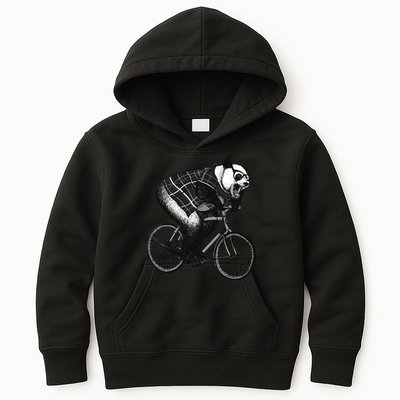 Cool Grey Style Hipster Panda Kids Hoodie