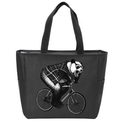 Cool Grey Style Hipster Panda Zip Tote Bag
