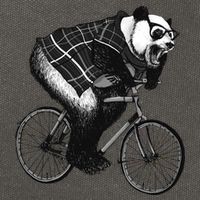 Cool Grey Style Hipster Panda Cotton Canvas Backpack
