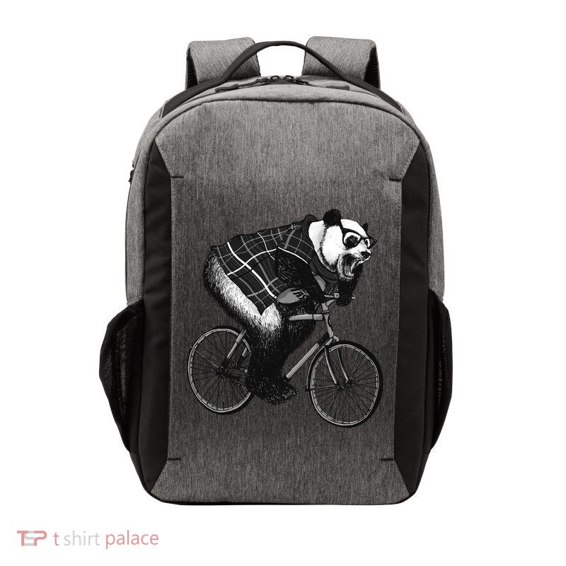 Cool Grey Style Hipster Panda Vector Backpack