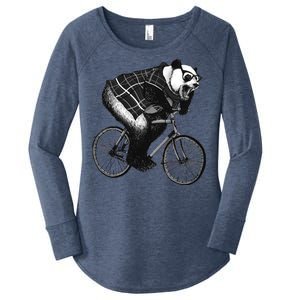 Cool Grey Style Hipster Panda Women's Perfect Tri Tunic Long Sleeve Shirt