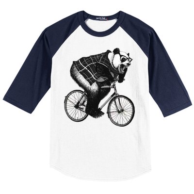 Cool Grey Style Hipster Panda Baseball Sleeve Shirt