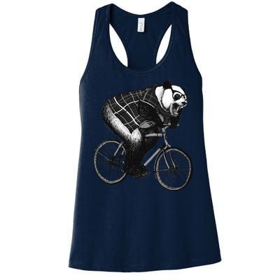 Cool Grey Style Hipster Panda Women's Racerback Tank