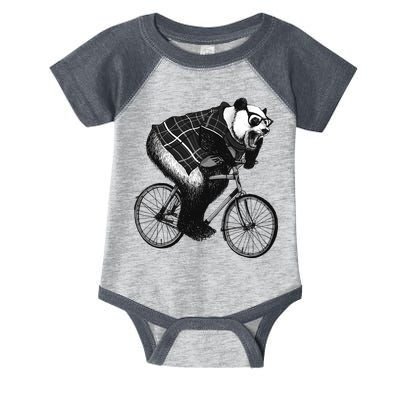 Cool Grey Style Hipster Panda Infant Baby Jersey Bodysuit