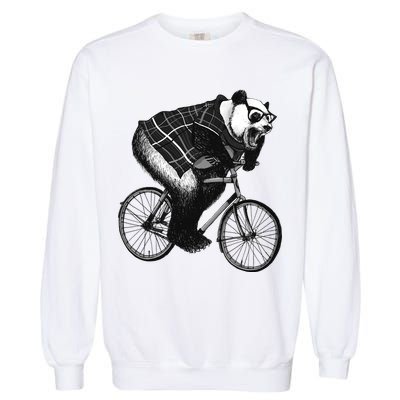Cool Grey Style Hipster Panda Garment-Dyed Sweatshirt