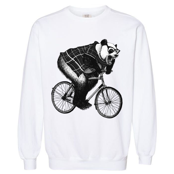 Cool Grey Style Hipster Panda Garment-Dyed Sweatshirt