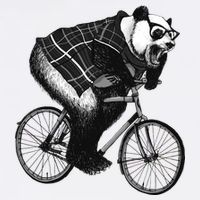 Cool Grey Style Hipster Panda Garment-Dyed Sweatshirt