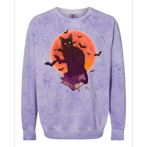 Cool Halloween Black Cat Moon Colorblast Crewneck Sweatshirt