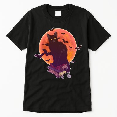 Cool Halloween Black Cat Moon Tall T-Shirt