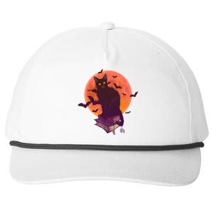 Cool Halloween Black Cat Moon Snapback Five-Panel Rope Hat