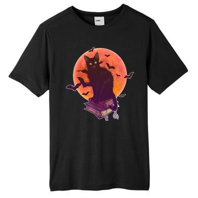 Cool Halloween Black Cat Moon Tall Fusion ChromaSoft Performance T-Shirt