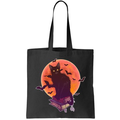 Cool Halloween Black Cat Moon Bag