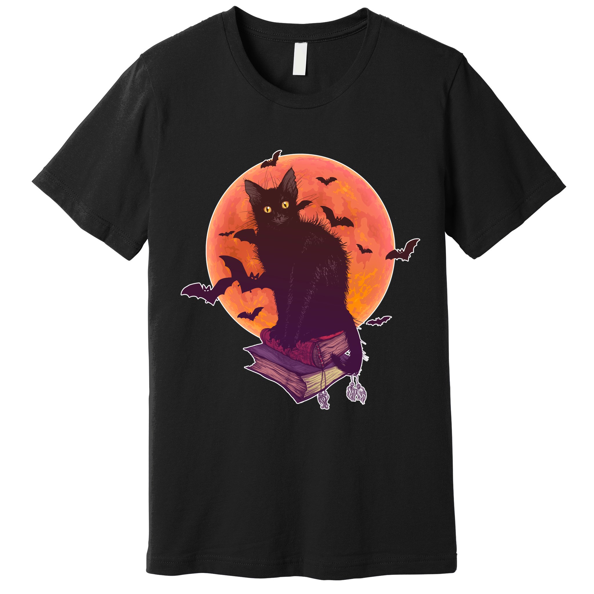 Cool Halloween Black Cat Moon Premium T-Shirt