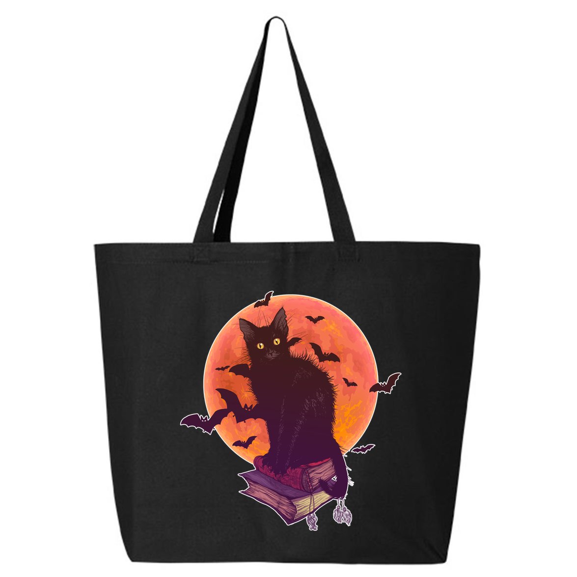 Cool Halloween Black Cat Moon 25L Jumbo Tote
