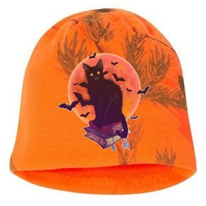 Cool Halloween Black Cat Moon Kati - Camo Knit Beanie