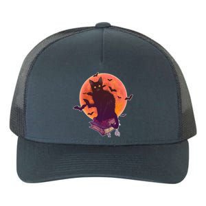 Cool Halloween Black Cat Moon Yupoong Adult 5-Panel Trucker Hat