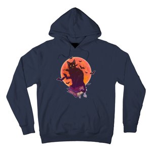 Cool Halloween Black Cat Moon Hoodie