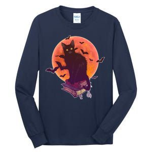 Cool Halloween Black Cat Moon Tall Long Sleeve T-Shirt