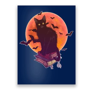 Cool Halloween Black Cat Moon Poster