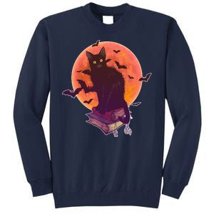 Cool Halloween Black Cat Moon Tall Sweatshirt