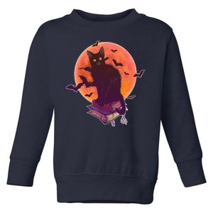 Cool Halloween Black Cat Moon Toddler Sweatshirt