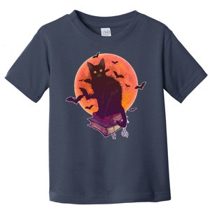 Cool Halloween Black Cat Moon Toddler T-Shirt