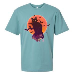 Cool Halloween Black Cat Moon Sueded Cloud Jersey T-Shirt