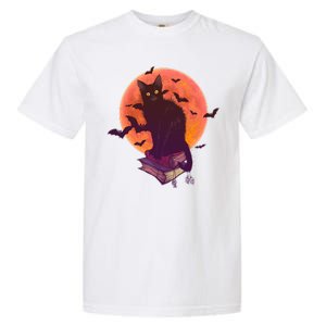 Cool Halloween Black Cat Moon Garment-Dyed Heavyweight T-Shirt