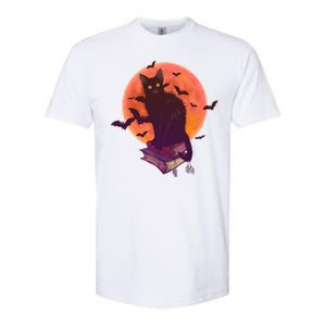 Cool Halloween Black Cat Moon Softstyle CVC T-Shirt