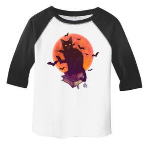 Cool Halloween Black Cat Moon Toddler Fine Jersey T-Shirt