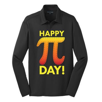 Cool Happy Pi Day Silk Touch Performance Long Sleeve Polo