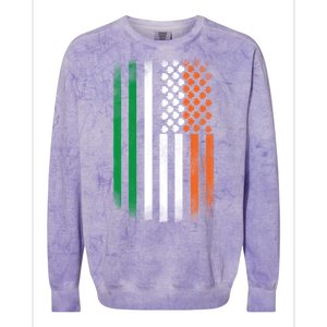 Cool Irish American Flag Colorblast Crewneck Sweatshirt